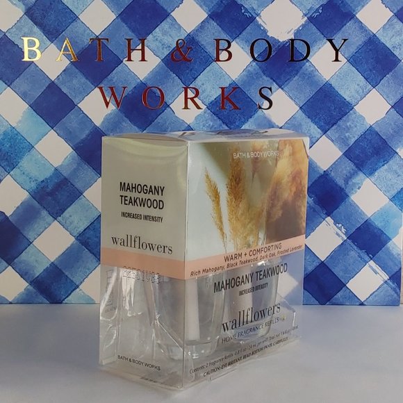BATH & BODY WORKS 'MAHOGANY TEAKWOOD' WALLFLOWERS PLUG-IN REFILLS 2-PACK - Picture 2 of 16